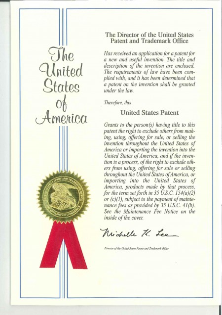 米国特許番号 US9010789B1-P1